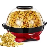 Popcornmaschine - 5.5L Großer Inhalt - HOUSNAT 800W Zuhause Popcorn Maker Machine mit Antihaftbeschichtung und...